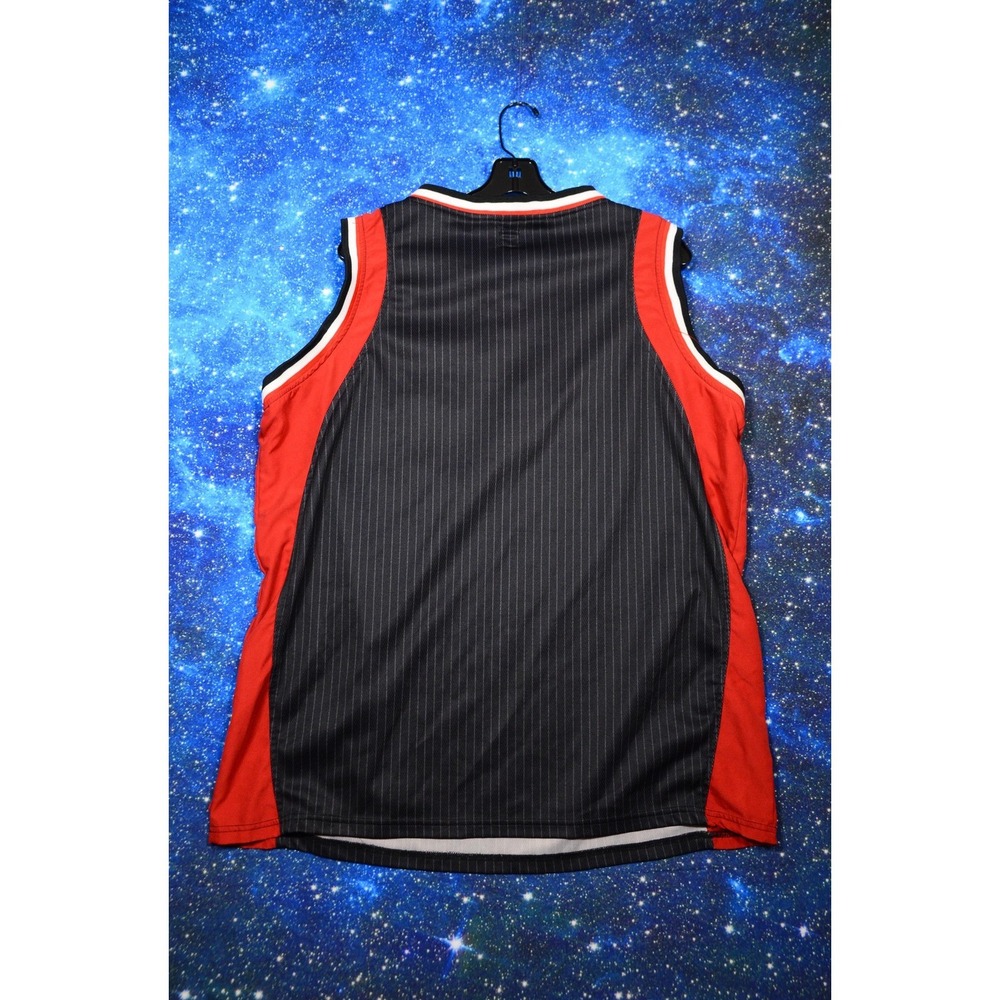 Vintage y2k Lost Jersey Tank Mens XL Black Red Pinstripe Basketball Sleeveless - Picture 8 of 8